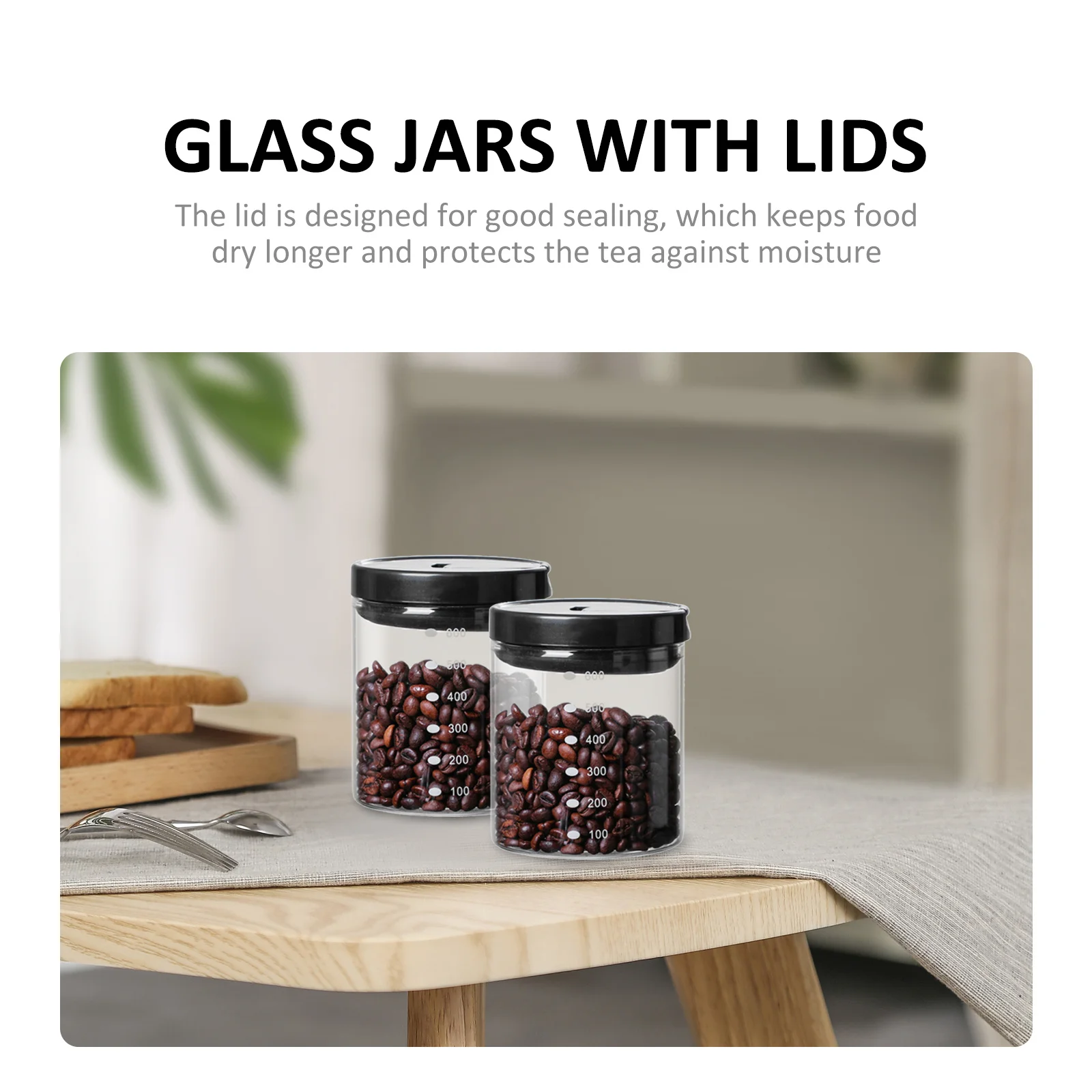

Clear Food Jar Glass Tea Jar Candy Jars with Lids Dried Fruit Snacks Storage Holder Practical Use Desktop Ornament