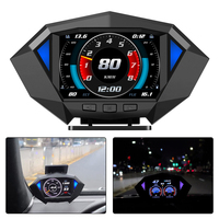 OBD2 GPS Dual System P1 Car HUD Display Slope Tilt Meter Car Digital Speedometer Head Up Display Incline Meter