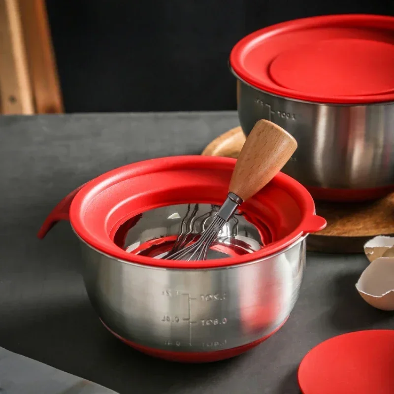 Mixing Bowl Deep Stainless Steel Kitchen Bowls Ice Cream Ball Aid Baking Tools Gadgets Dining Bar Home Garden