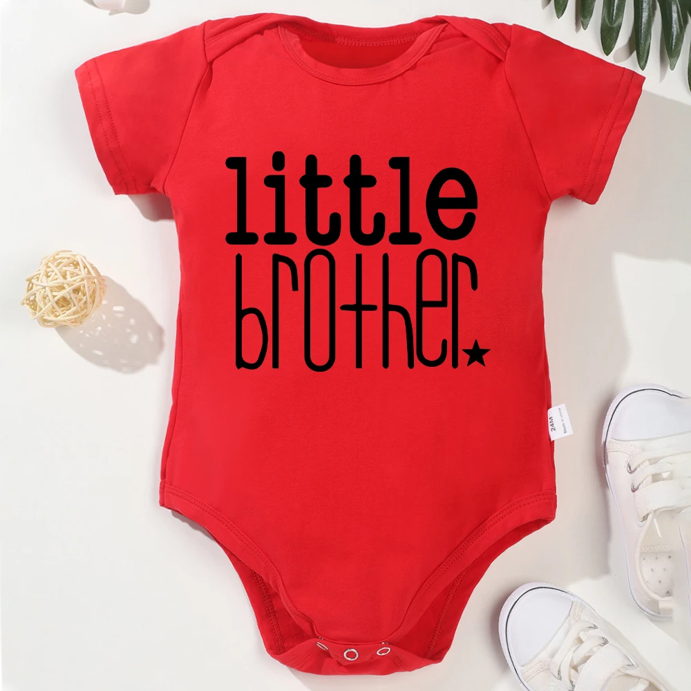 Little Brother Baby Boy Clothes Simple Harajuku Casual Onesie Cotton Home Casual Comfortable Newborn Bodysuit Pajamas Cheap