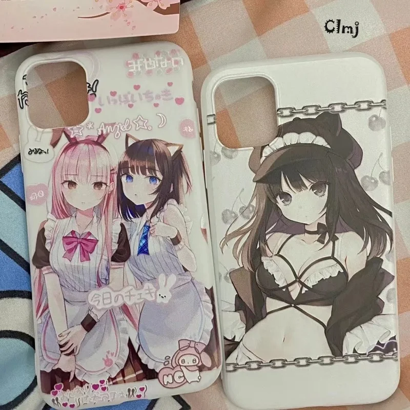 Clmj Anime Punk Girl Phone Case For iPhone 11 13 12 Mini 14 Plus 15 Pro XR X XS Max 7 8 Se 2020 Silicone Phone Cover iPhone Case