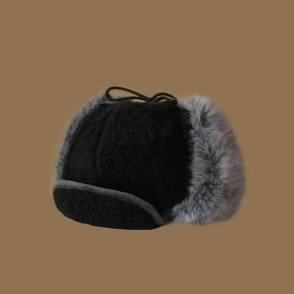 Windproof Winter Pilot Hat Ear Protection Cold Proof Lamb Wool Earflap Cap Neck Protector Thickened Earmuff Hat Autumn Winter