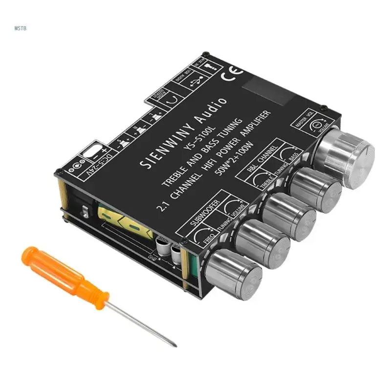 

2x50W+100W 2.1 Channel Bluetooth-compatible Digital Power Amplifier Board Amp Dropship