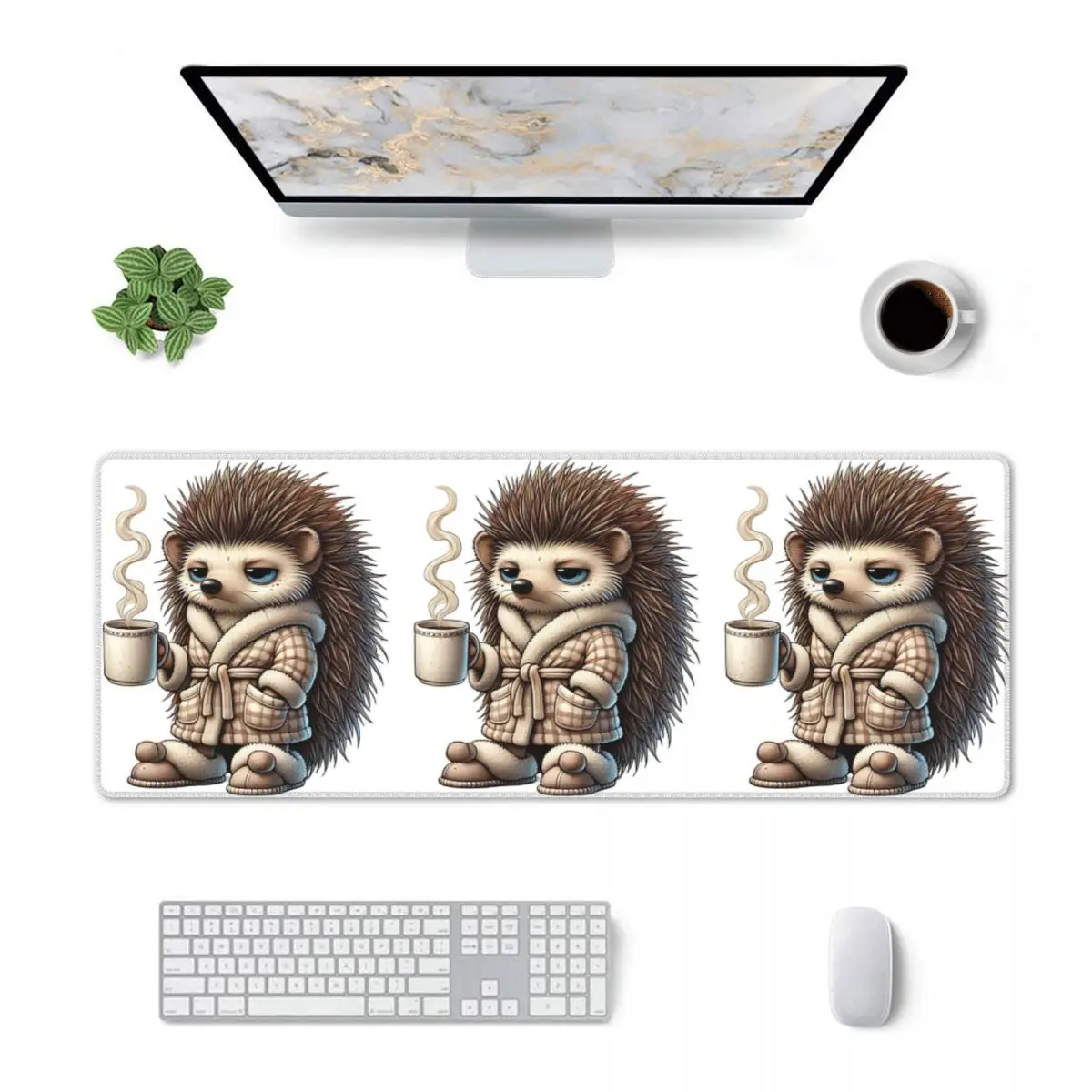 Large Mouse Pad Tired Hedgehog Gamer PC Laptop Mats Keyboard Carpet Computer Gaming Office Accessories Desk Mat