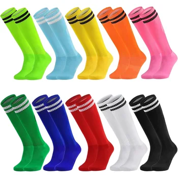 White Black Stripes Football Soccer Socks For Men Teenages Kids Boys Over the Calf Baseball Rugby Athletic Socks Women Girls