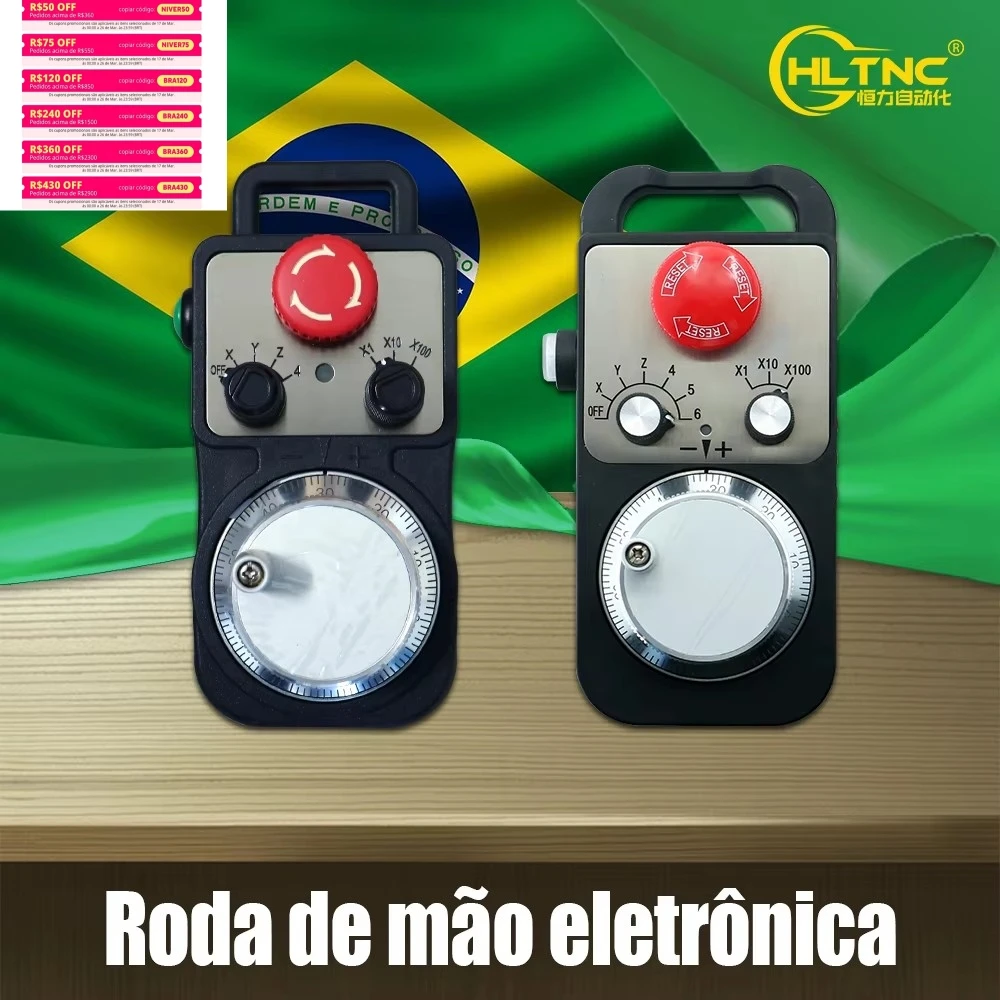 Brazil Shipped Electronic Handwheel 4 Axis 6 Axis E-stop MPG CNC Engraving Machine Motion Card Interface Board Pulse Generat