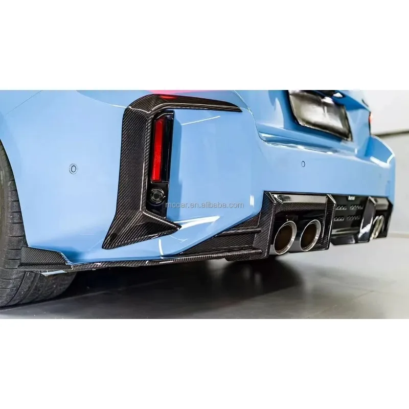 عالية الجودة غطاء المصد الخلفي ألياف الكربون الجافة الوفير الجانب الخائن لسيارات BMW G87 M2 المصد الخلفي Canards ركن حامي