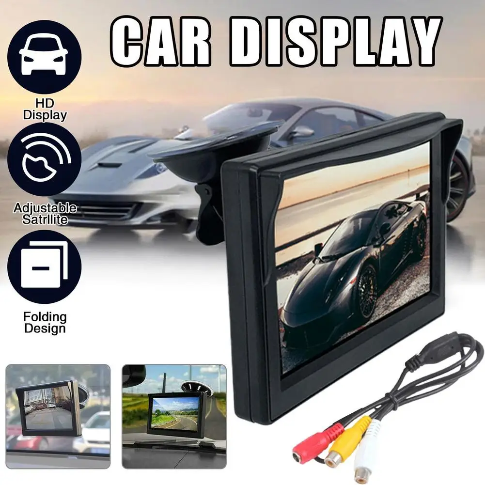 4.3 Inch Car Monitor TFT LCD HD Digital 16:9 800*480 Screen 2 Way Video Input Colorful For Reverse Rear View Camera DVD VCD W9W1