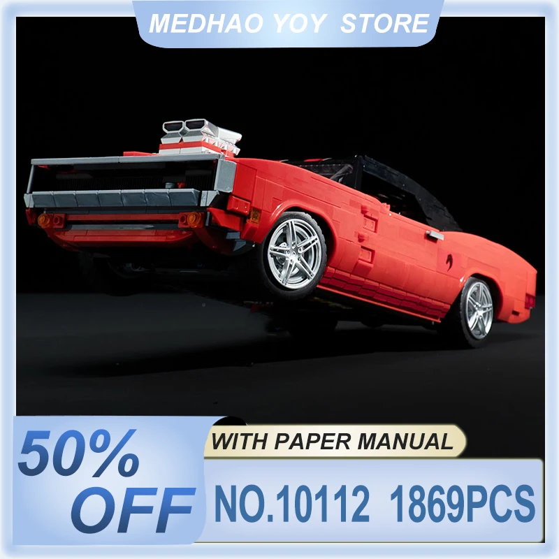 

Mould King 10112 Technical Vehicle Building Block Red Charger Sport Racing Car Model Assembly Brick DIY Toy Kids Christmas Gifts