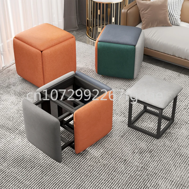 Rubik's Cube Combination Stool, Household Small Stool, Living Room Coffee Table, Folding Stool, Foldable Chair, Modern