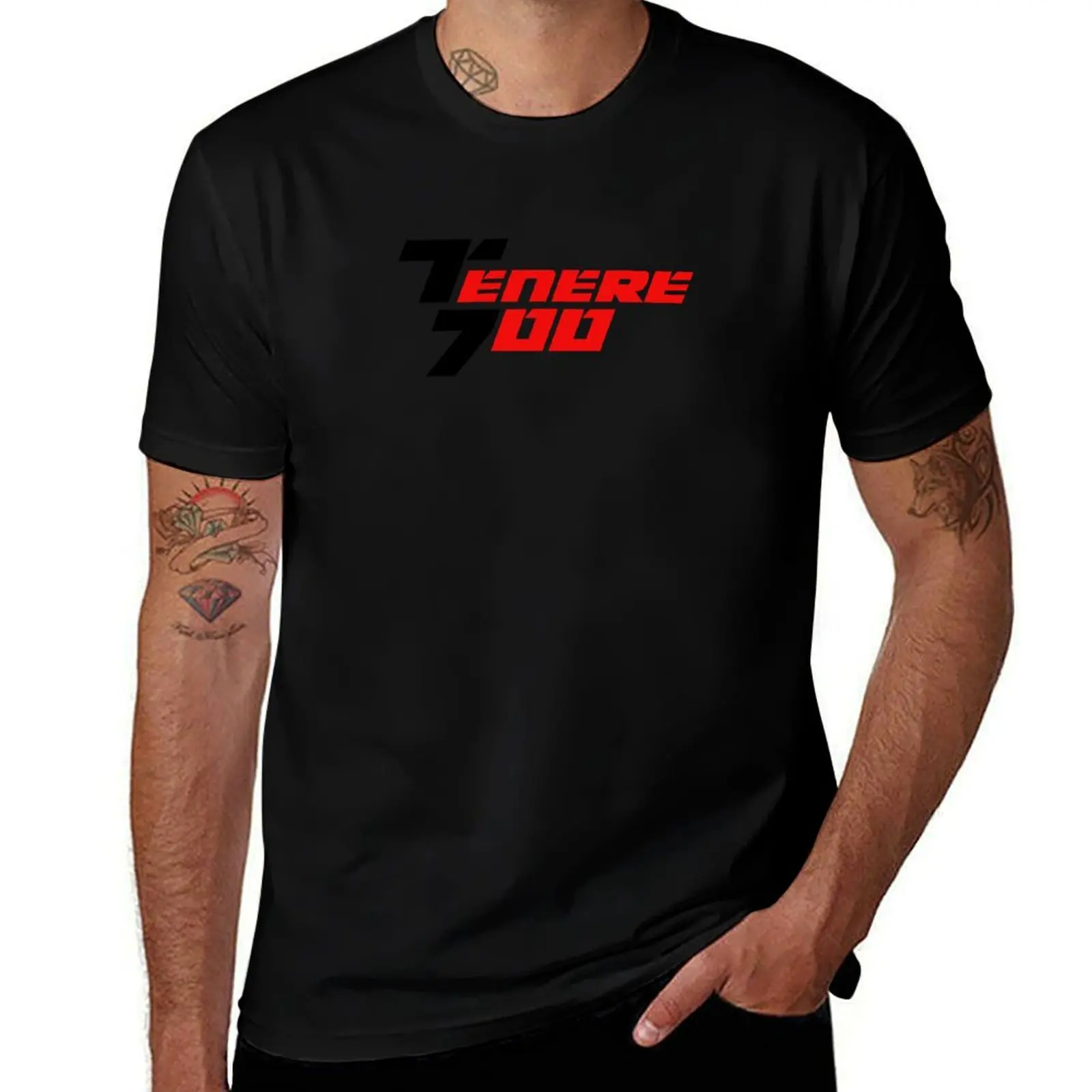 Yamaha Tenere 700 Logo Black-Red T-Shirt vintage clothes plain gifts for boyfriend Short sleeve tee Men's t-shirt