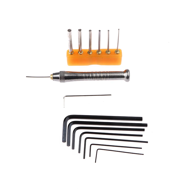 7 pz/set chiave esagonale in acciaio legato chiave esagonale chiave a brugola strumenti di riparazione manuale 0.7mm/0.9mm/1.3mm/1.5mm/2mm/2.5mm/3mm