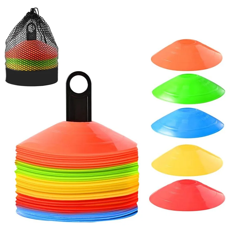 

【BIG SALE】Sports Soccer Cones For Drills - Easy-To-Carry Mini Cones With Stylish Mesh Bag And Holder For Sports - Set Of 50 Cone