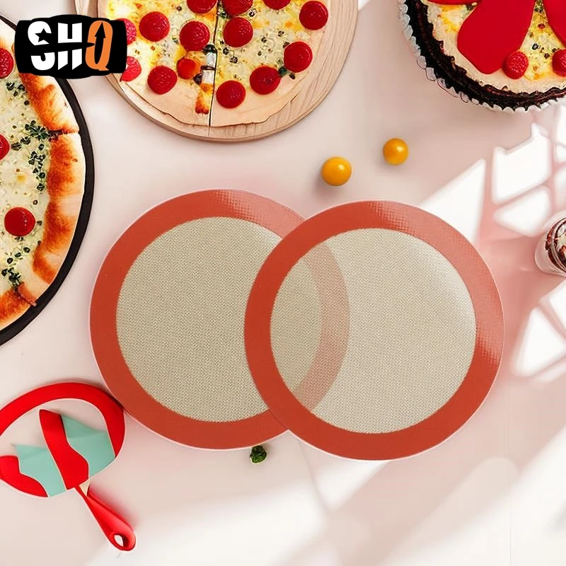 Reusable Round Silicone Baking Mats, Non-Stick, Easy Clean, Food Grade, Macarons, Cookies, Air Fryer Accessories