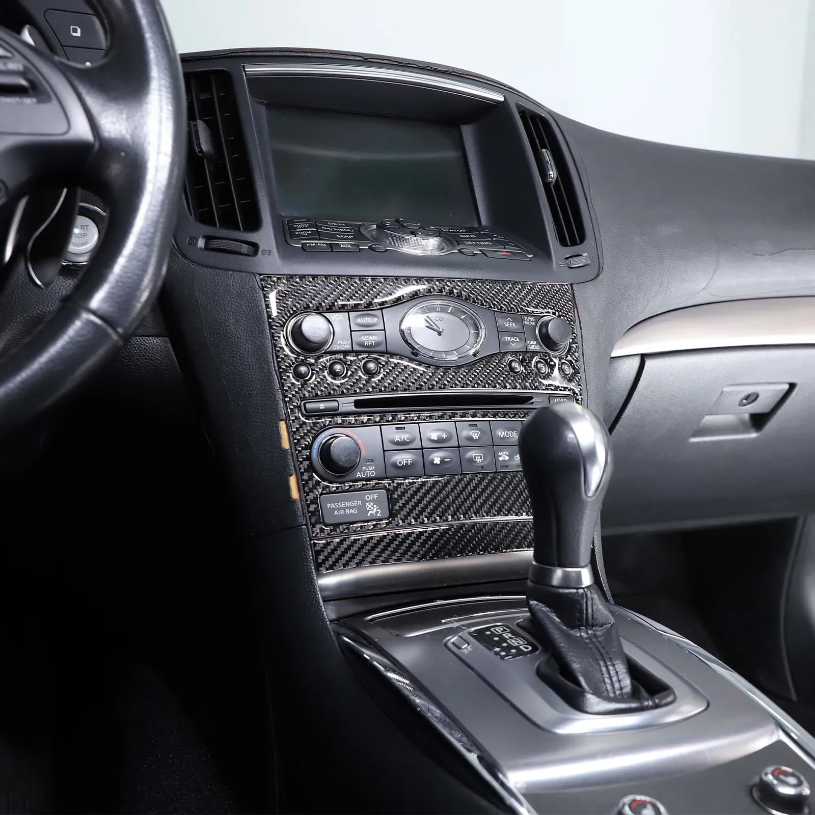 Soft Carbon Fiber For 2007-2013 Infiniti G25 G35 G37 Car Interior Decoration Sticker Center Control Modification Car Accessories