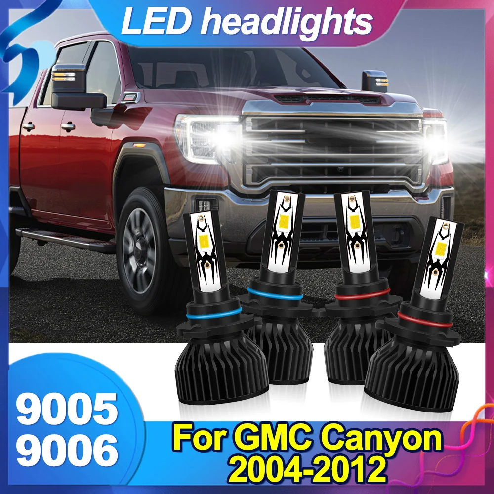 

Для GMC Canyon 2004-2012 9006 9005 комплект светодиодных фар комбинированные лампы 6000 К дальнего ближнего света супер яркий белый 20000LM фара