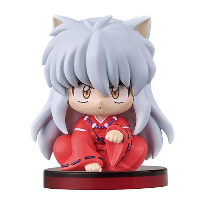 

New Bandai Inuyasha Twisted Egg Q-Version Sitting Doll Ornament Kikyo Coral Seven Treasures Mini Handheld Ornament