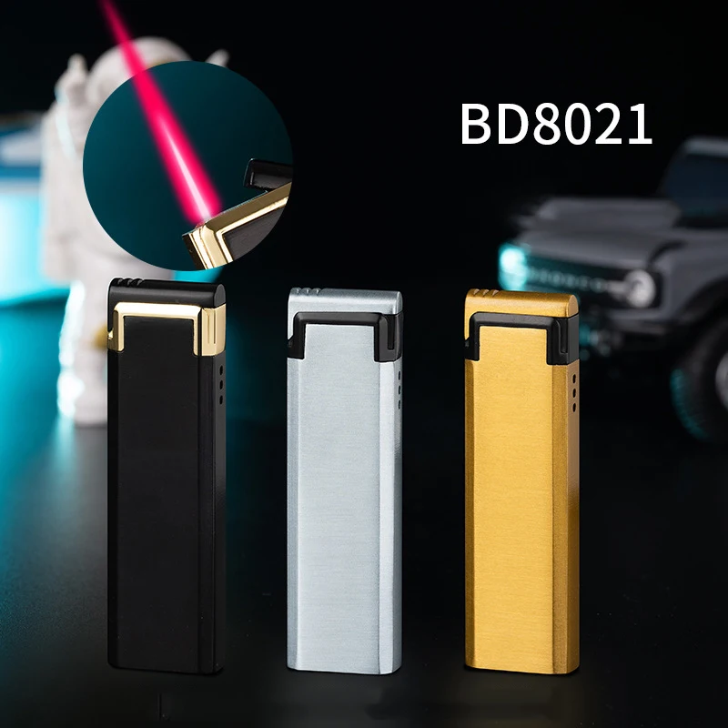 Personalized Inflatable Windproof Red Flame Metal Lighter Multi color Gradient Electroplated Candy Color Wholesale