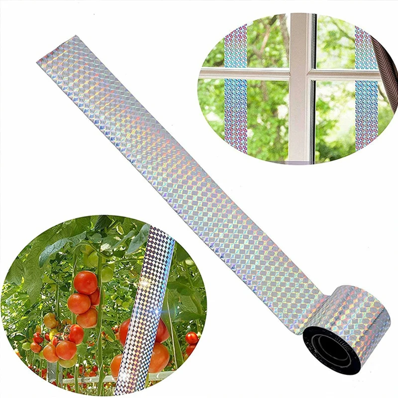 1pc 80M bird repellent silver ribbon, plastic double-sided reflective tape laser, humanized bird repellent and insect repellent