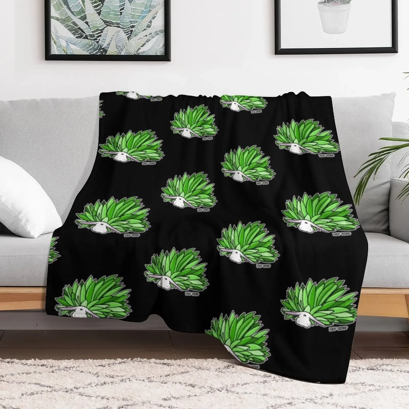 Leaf Sheep Ocean Sea Slug Cute Marine Life Biology Kawaii Graphic Throw Blanket Air Conditioner Soft Blanket for Office Home
