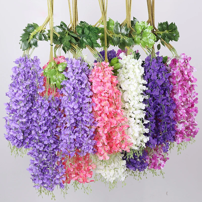 

110CM Simulation Wisteria Hydrangea Indoor Wedding Ceiling Ceiling Decorative Fake Flowers