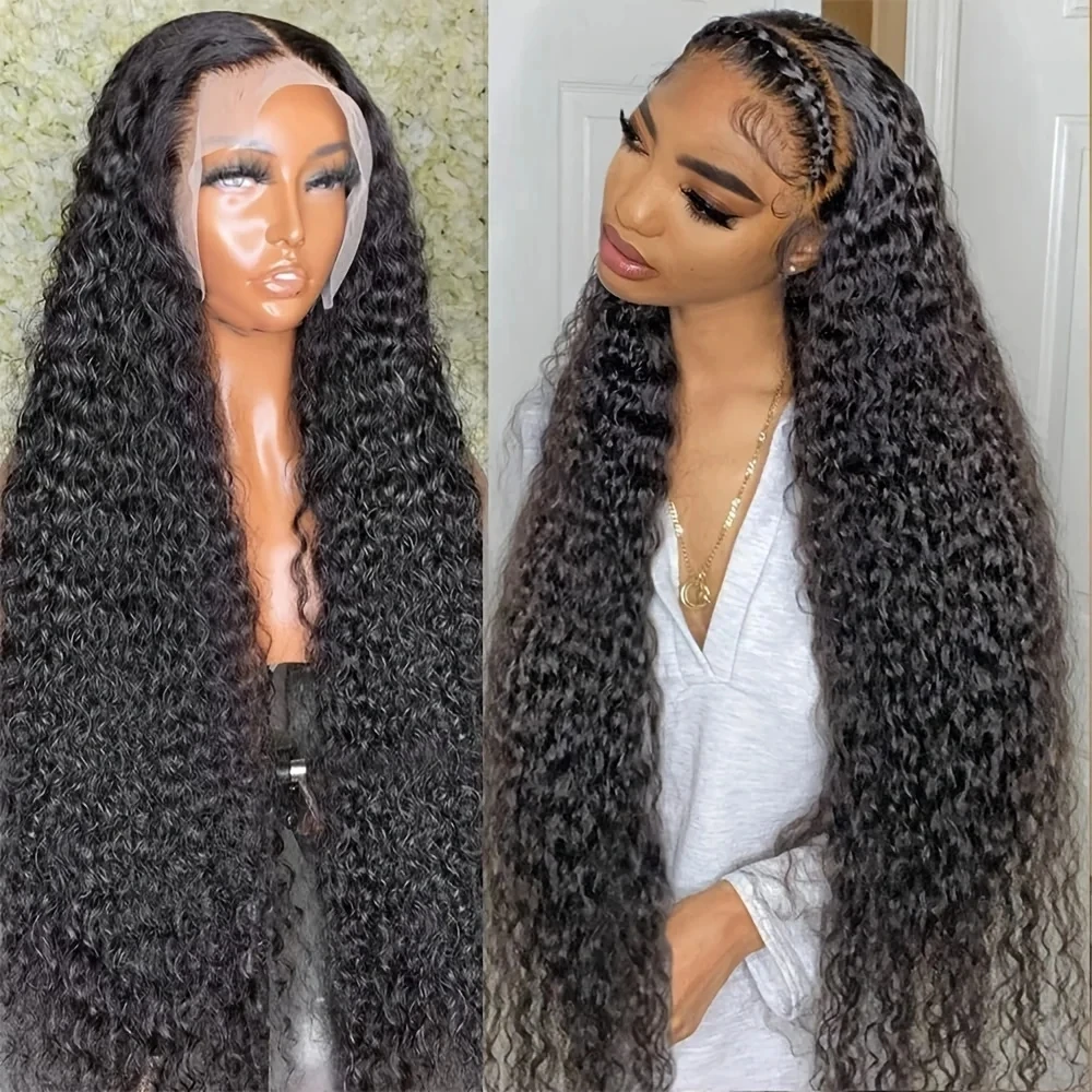 Curly 250% Transparent HD 30 Inches Deep Wave 13x6 Lace Front Human Hair Wigs 13x4 Lace Frontal Brazilian Remy Hair Wig