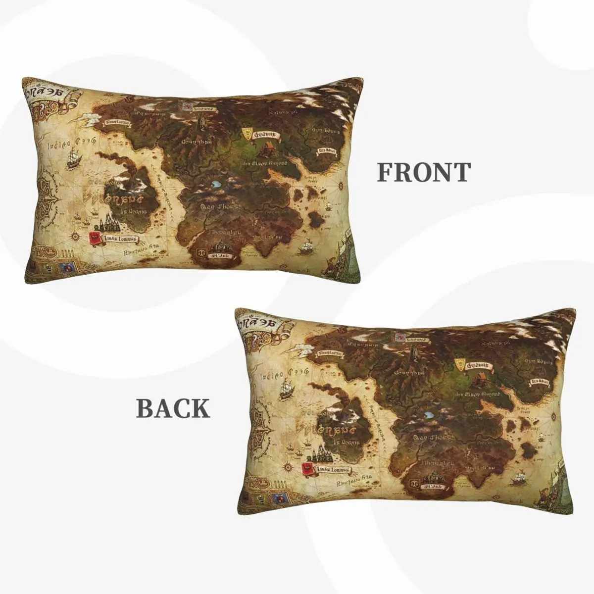 Eorzea Ffxiv Map Rectangle Pillowcase Cushion Cover Decor Bedroom Bed Home Comfort Throw Pillow