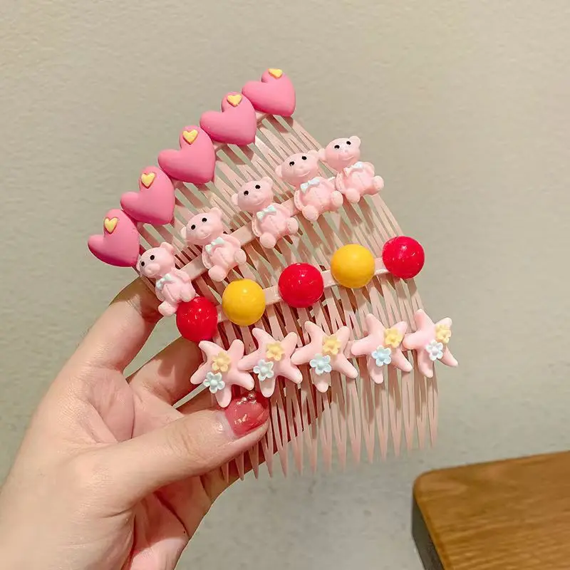 Hair Combs Headdress for Children Girls Bangs Comb Hair Clips Pin Cute Cartoon Strawberry Hairpin Baby New Hair Accessories