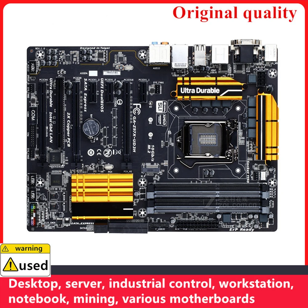 

For GA-Z97X-UD3H Z97X-UD3H Motherboards LGA 1150 DDR3 32GB Intel Z97 Overclocking Desktop Mainboard SATA III USB3.0