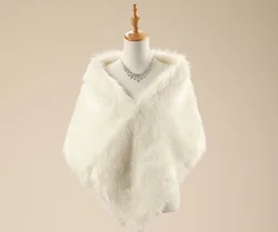 Elegant Retail Warm Faux Fur Ivory Bolero Wedding Wrap Shawl Bridal Jacket Coat Accessories