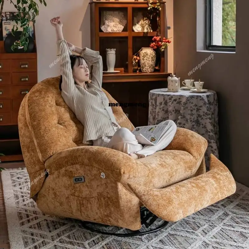 Electric massage single sofa space sofa cabin can lie down and sleep light luxury sofa multi-functional rotating lazy recliner