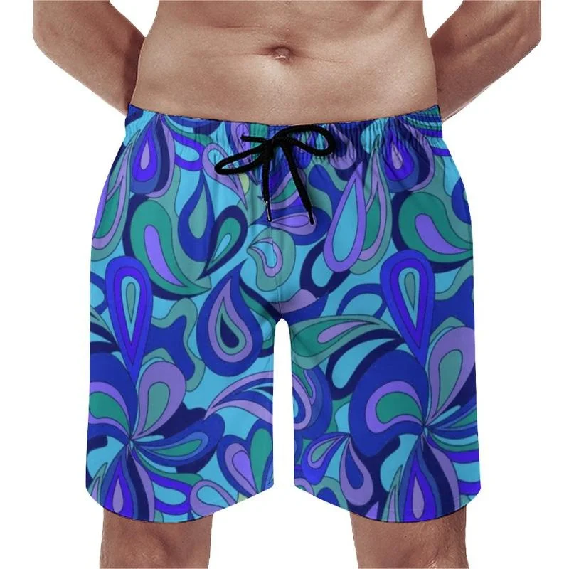 Calções de praia masculinos e infantis exóticos com estampa floral 3D, moda streetwear, calção de banho vintage, moda Harajuku, verão, novidade