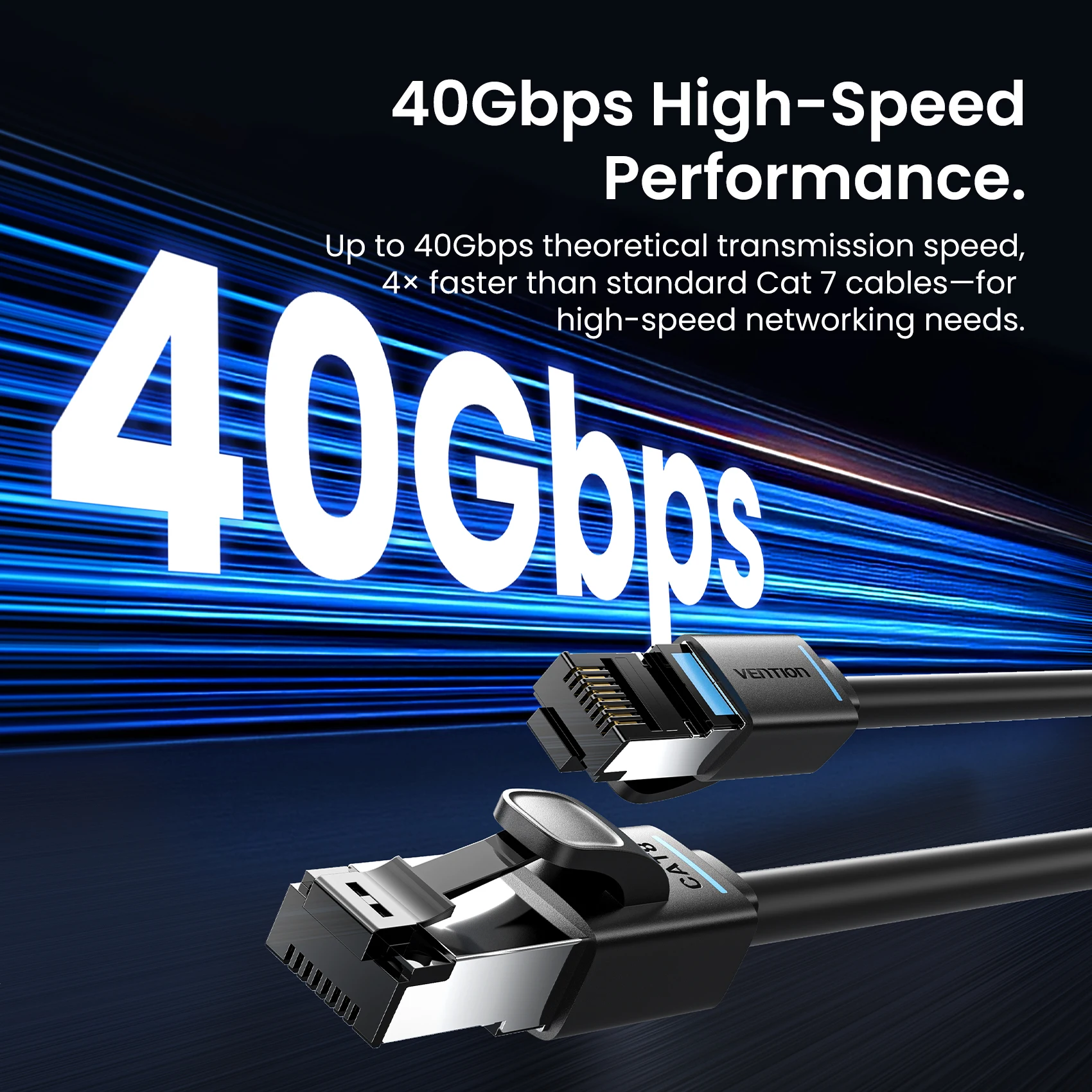 Vention CAT8 Ethernet Cable High Speed SFTP 40Gbps 2000MHz RJ45 Shielded Indoor for Router PC PS5 Modem Xbox Network Lan Cord