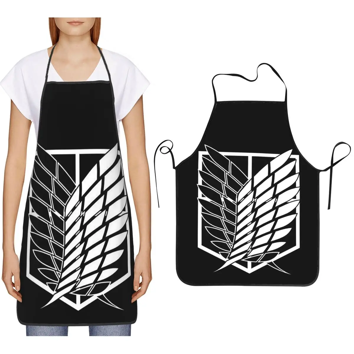 Attack On Titan Wings Of Freedom Aprons Chef Cooking Cuisine Tablier Bib Kitchen Cleaning Pinafore for Women Men Painting