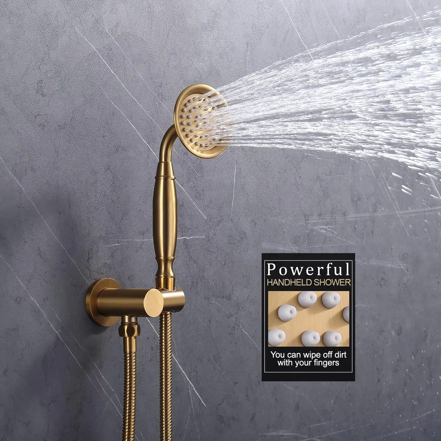 Top Quality Brass Shower Head set Handheld Shower Spray With Adjustable Wall Connector Shower Holder And 59