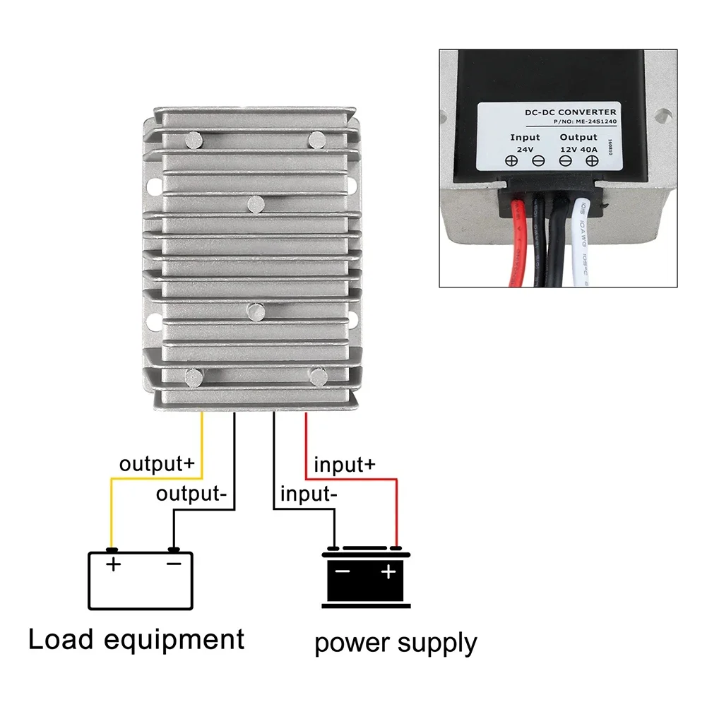 

Power Converter Voltage Regulator Silver DC-DC Step Down 40A No-load Current 50mA Overvoltage Protection For Off-grid Systems