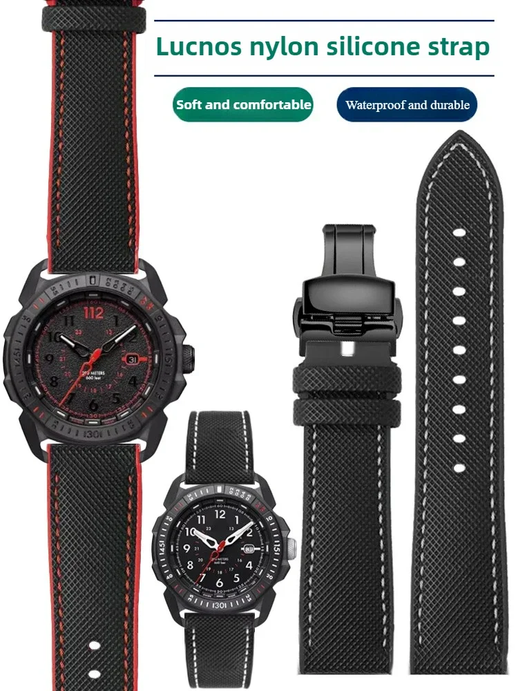 Enxi Nylon Pattern Silicone Watch with Replacement Remenox XL. 1001/2/3/7 Series 22/23/24 Mm