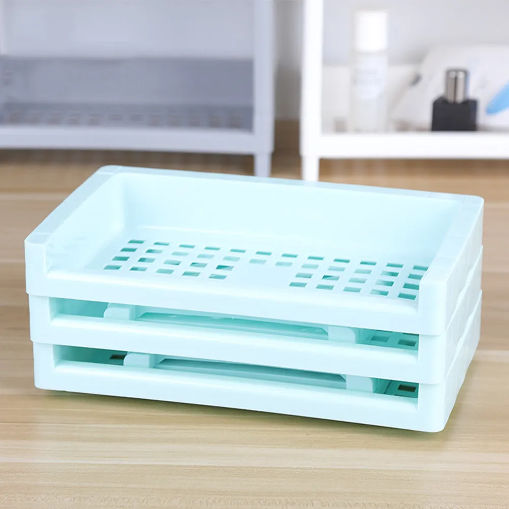 

Three Layer Organizer Desktop Storage Box for Makeup Skincare Accessories Detachable Design Tidy Desk Decor