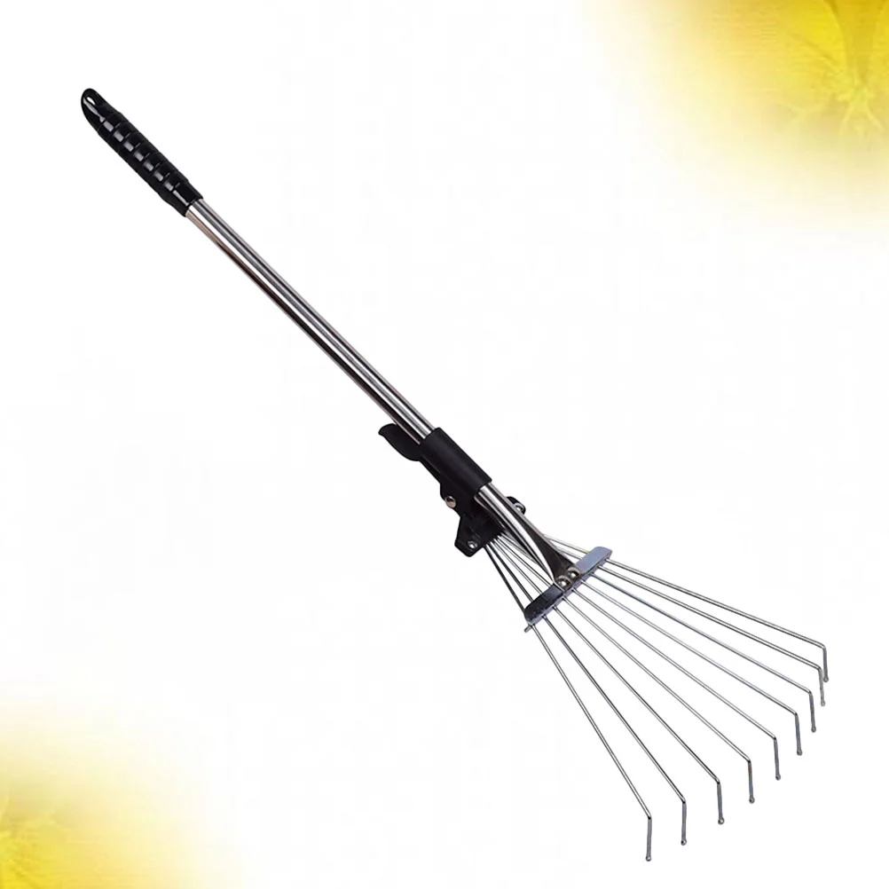 

Retractable Leaf Rake Practical Steel Wire Cleaning Garden Tools for Deciduous Grass Weed