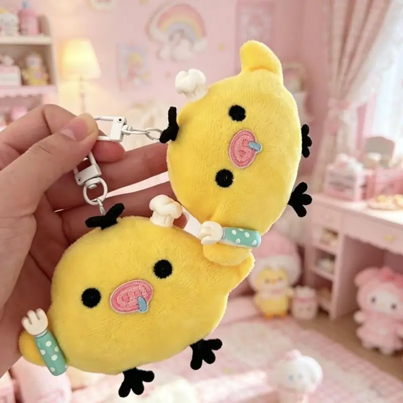 Kawaii Kiiroitori Chef Moe Pig Nose Pp Cotton Plush Toy Keychain Backpack Zipper Decorative Pendant Classmate's Birthday Gift