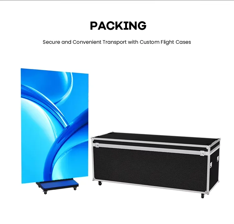 

Tri-Foldable P2.5 Portable Advertising LED Digital Poster Ultra Slim Indoor Display with Wheels Stand for Self-Service Business