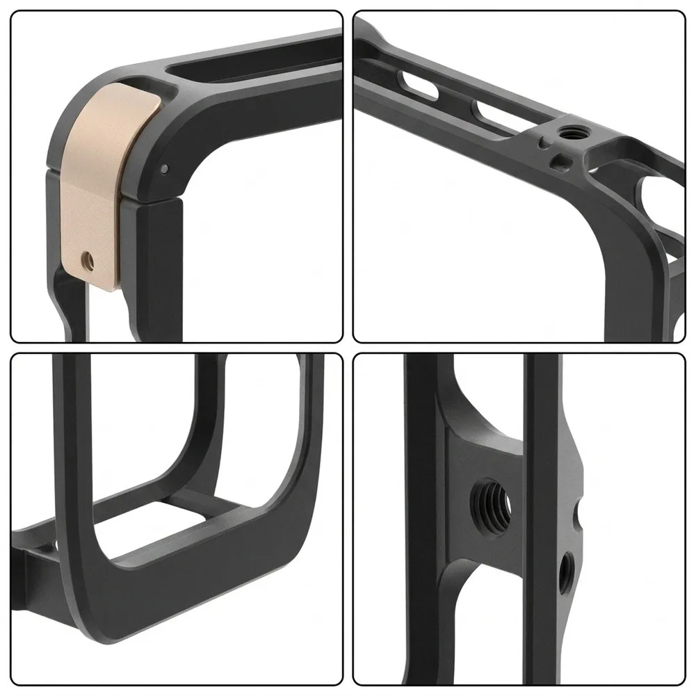 Metal Camera Cage For Insta360 X6 Black Protective Shell With Quick-Release Expandable Mounting Frame Accessories