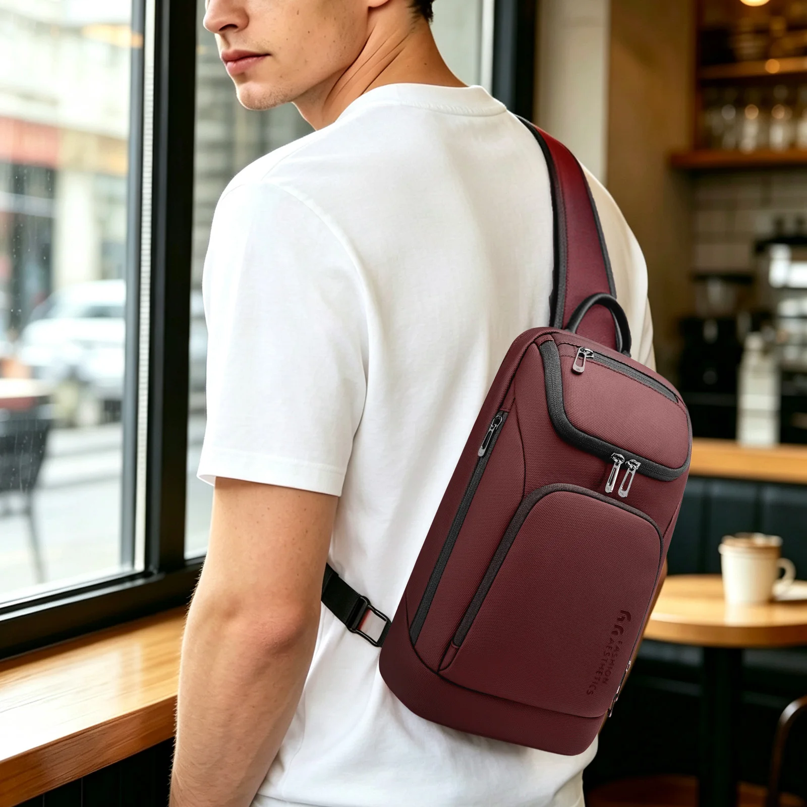 Obrázek 4: HK multifunkční podnikání komora brašna vodotěsný a odolný proti poškrábání men’s brašna lehoučké high-end moderní bedra brašna