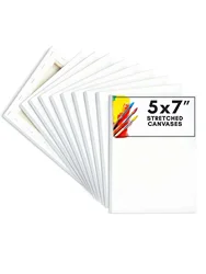 Bview Art 1pcs 100% Cotton  5x7inches Stretched Canvas for Painting, Acrylic Pouring, Oil Paint Dry & Wet Art Media