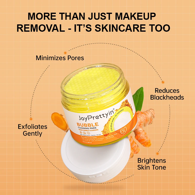 

Joyprettyin Bubble Makeup Remover Cleaning Pads for Gentle Deep Cleansing Oil Control Exfoliation Nourish Face Care Skin Product
