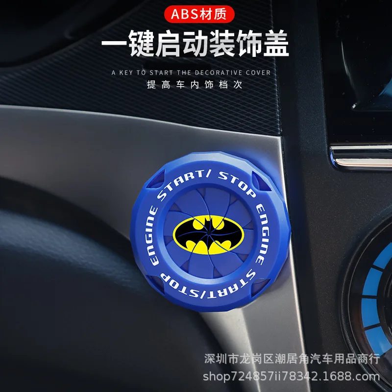 Batman Series Decor Sticker Cartoon Action Figures Car Interior Switch Motorcycle Keyhole Protection Cover Ornament Accessorie