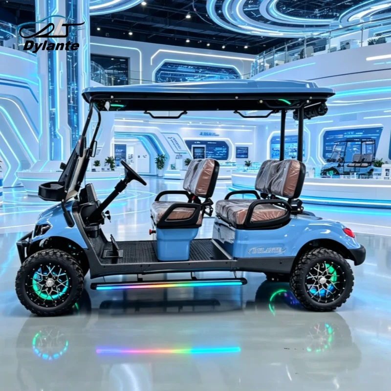 2026 Dylante Best Price 72V 5KW AC System Lithium Battery 2 4 6 Seats Lifted Off Electric Golf Cart With CE
