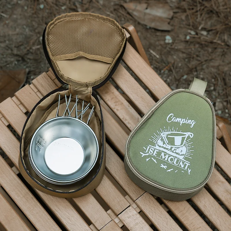 

Camping Snow Bowl Storage Handbag Oxford Cloth Waterproof Tableware Storage Bag Snow Cup Storage Outdoor Barbecue Picnic Pouch