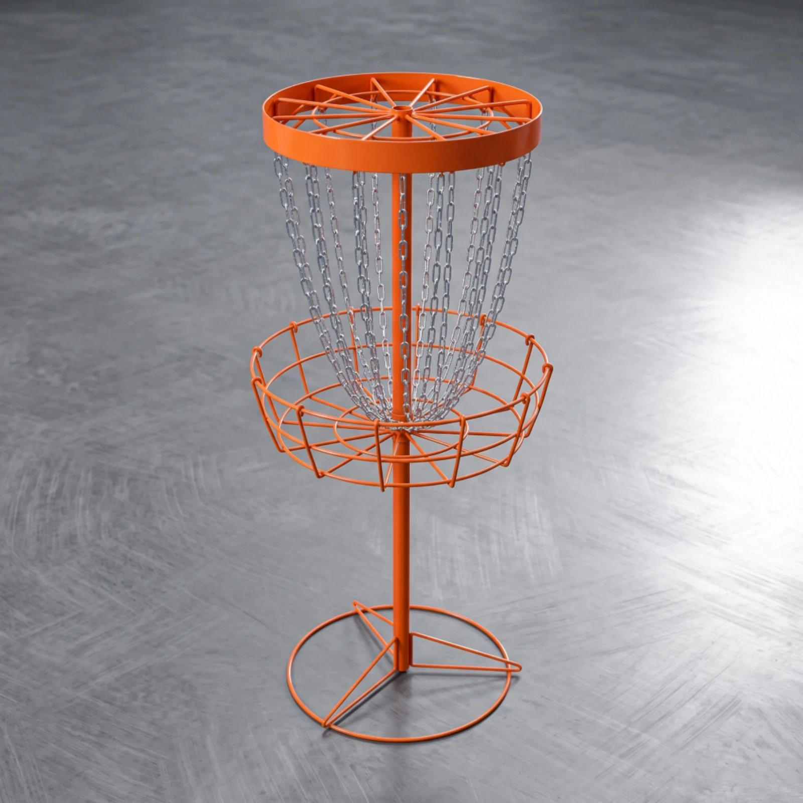 panier-de-disc-golf-stable-avec-chaines-orange-pour-debutants-jardin-parc