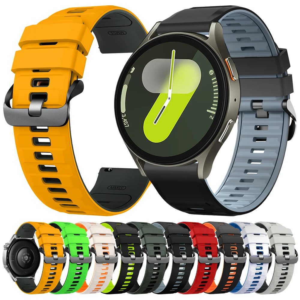 20mm 22mm Silikonbänder für Samsung Watch 7 6 4 5 Pro 45mm 40mm 44mm Active 2 Armband für Galaxy Watch 3 Gear S3 Classic Armband